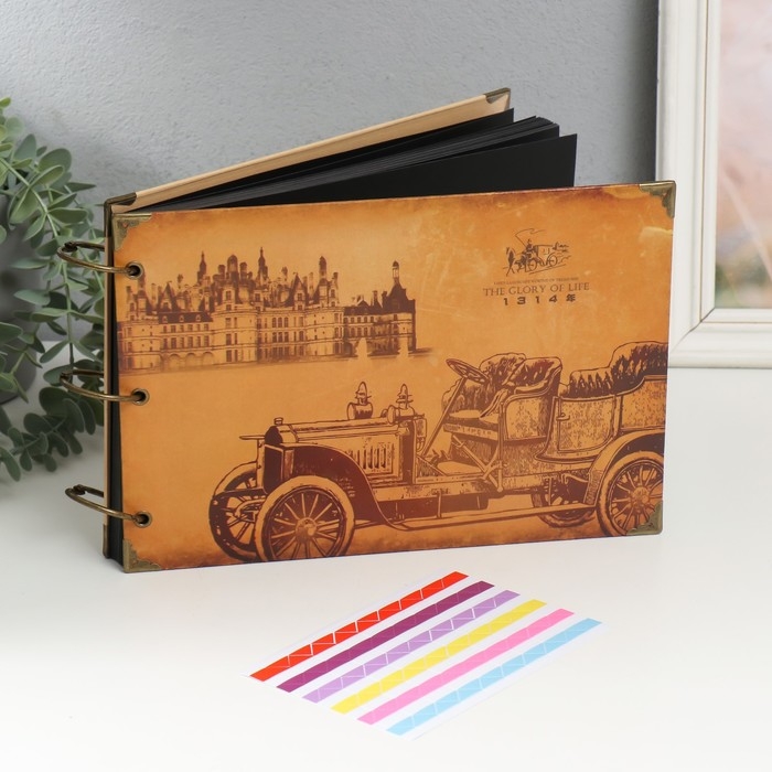 Фотоальбом на кольцах 30 листов Фотоальбом на кольцах 30 листов "У поместья" чёрные листы 26х18 см