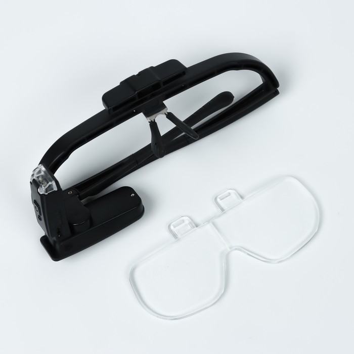 Лупа налобная (очки), 3 линзы в комплекте, подсветка Лупа налобная (очки), 3 линзы в комплекте, подсветка