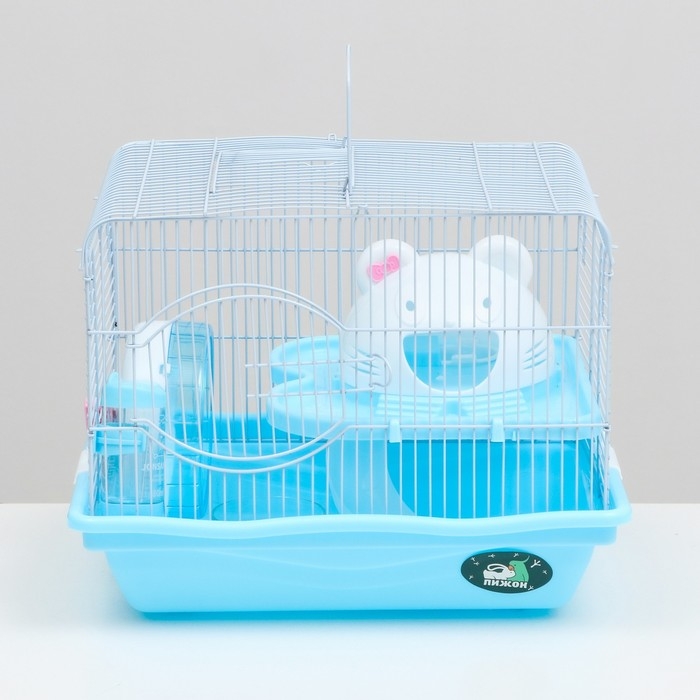 Клетка для грызунов Клетка для грызунов "Пижон", с наполнением 37 х 27 х 30 см, голубая