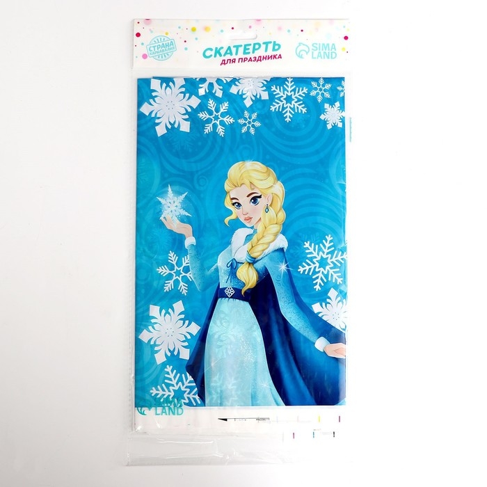 Скатерть одноразовая &laquo;Волшебница&raquo;, 137 &times; 180 см, голубая