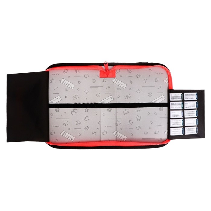 Пенал 1 секция 140 х 210 х 40 мм, откидной карман и косметичка, тканевый, Calligrata TOP Content  Пенал 1 секция 140 х 210 х 40 мм, откидной карман и косметичка, тканевый, Calligrata TOP Content "Кот суета"