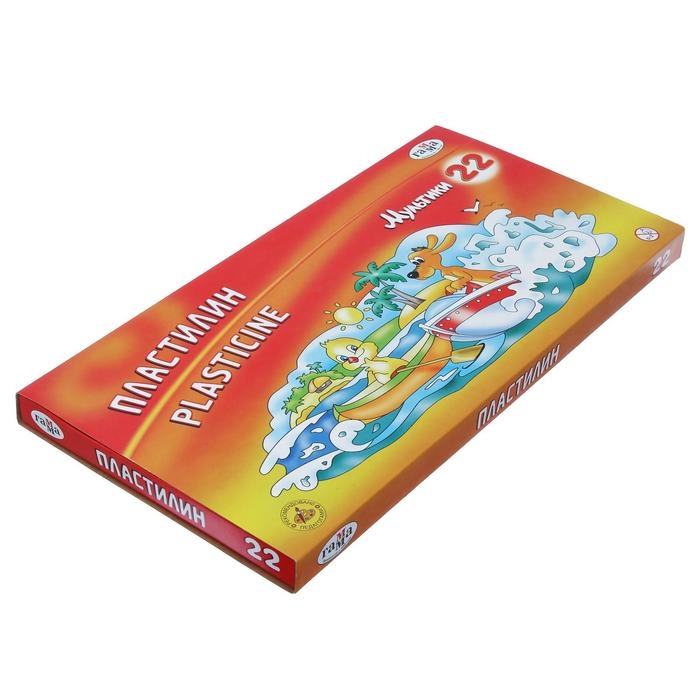 Пластилин 22 цвета 440 г, Пластилин 22 цвета 440 г, "Гамма" "Мультики", со стеком