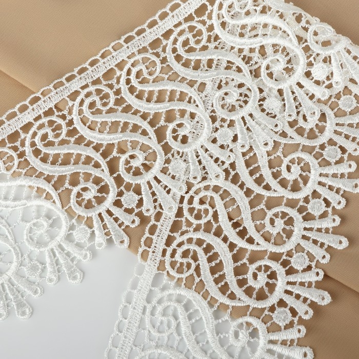 Кружево гипюровое, 94 мм × 11 ± 1 м, цвет айори Кружево гипюровое, 94 мм × 11 ± 1 м, цвет айори