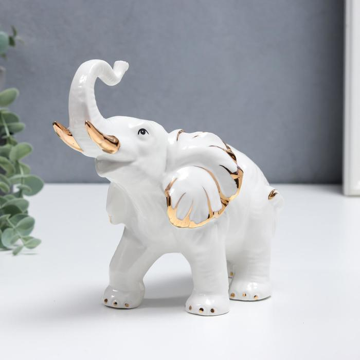Сувенир керамика Сувенир керамика "Белоснежный слон" с золотом 17 см