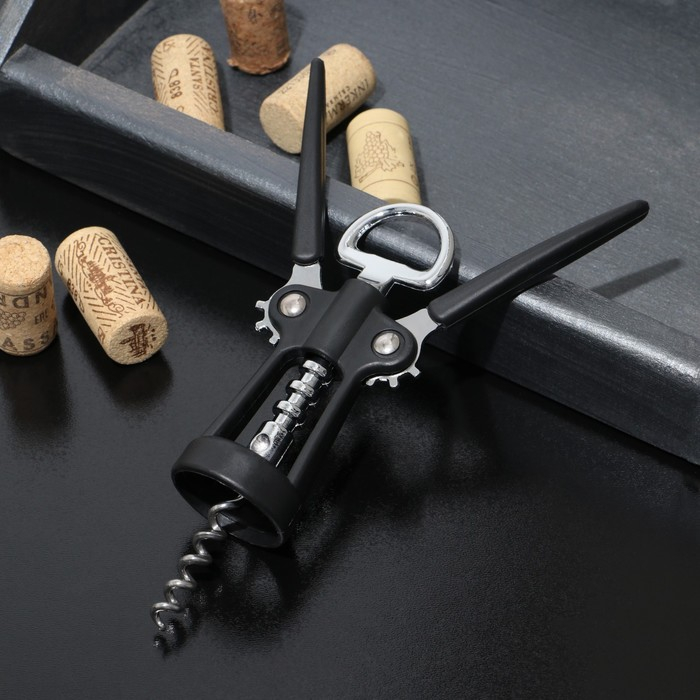 Штопор Доляна «Профи», 19 см, цвет чёрный Штопор Доляна «Профи», 19 см, цвет чёрный