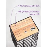 Подставка для ножей Доляна «Лофт», 13×10,5×23 см, цвет коричневый