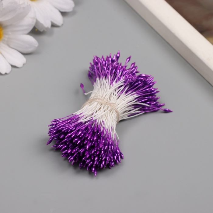 Тычинки для искусственных цветов глянец "Рисинки" фиолетовый набор 360 шт длина 6 см