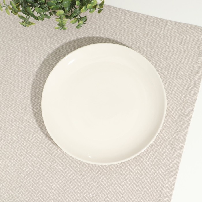 Тарелка фарфоровая «365+», d=21 см, белая Тарелка фарфоровая «365+», d=21 см, белая