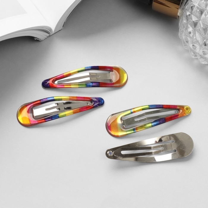 Невидимка для волос  Невидимка для волос "Ажурная " (набор 6 шт) 5 см, разноцвет