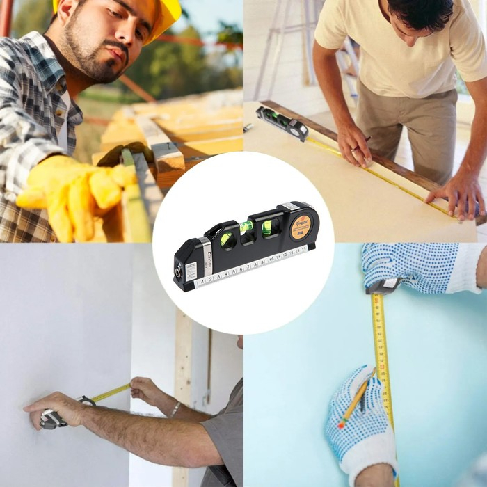 Уровень универсальный 4 в 1 ТУНДРА, лазерный, пузырьковый, рулетка 2.5 м, линейка 150 мм Уровень универсальный 4 в 1 ТУНДРА, лазерный, пузырьковый, рулетка 2.5 м, линейка 150 мм