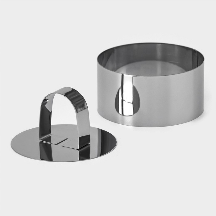 Форма для выкладки Доляна «Кольцо», 8×4 см, с прессом, толщина 5 мм Форма для выкладки Доляна «Кольцо», 8×4 см, с прессом, толщина 5 мм