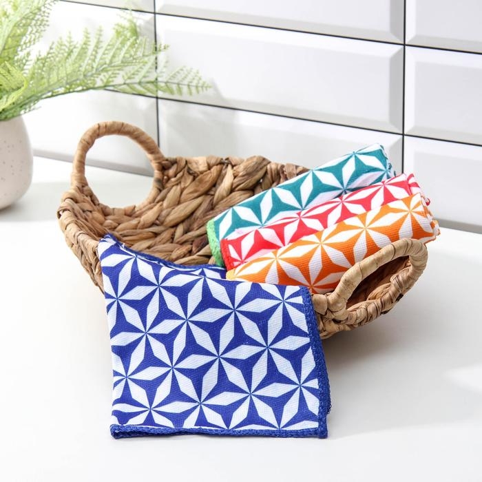 Салфетка для уборки Доляна «Фантазия», микрофибра, 29×29 см, цвет МИКС Салфетка для уборки Доляна «Фантазия», микрофибра, 29×29 см, цвет МИКС