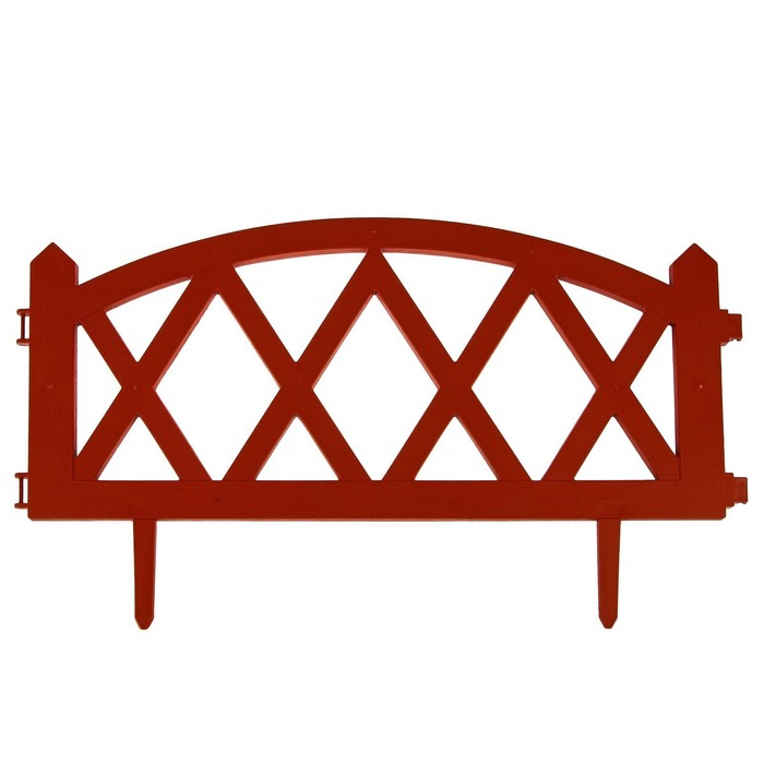 Ограждение декоративное, 35 × 232 см, 4 секции, пластик, терракотовое, MODERN, Greengo Ограждение декоративное, 35 × 232 см, 4 секции, пластик, терракотовое, MODERN, Greengo