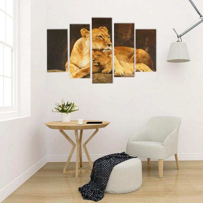 Картина модульная на подрамнике  Картина модульная на подрамнике "Звериная нежность" 2-25х52, 2-25х66,5,1-25х80, 80*140 см