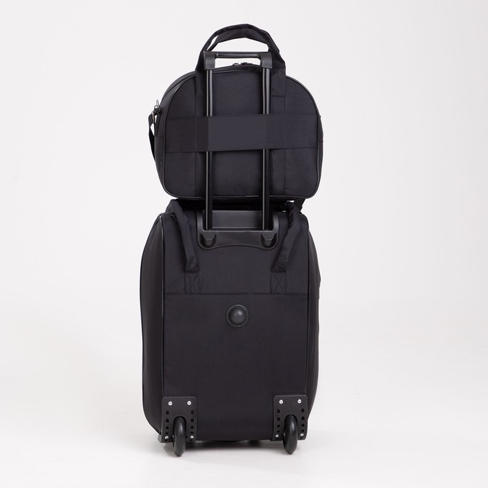 Чемодан малый 37 л (S), с расширением, сумка дорожная на молнии, цвет чёрный Чемодан малый 37 л (S), с расширением, сумка дорожная на молнии, цвет чёрный