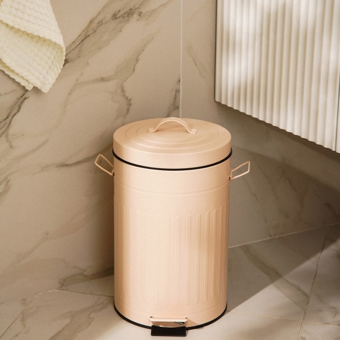 Ведро для мусора SL Home, 12 л, 27×32×43 см, цвет бежевый Ведро для мусора SL Home, 12 л, 27×32×43 см, цвет бежевый