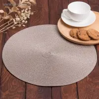 Салфетка сервировочная Доляна "Классика", цвет молочный, d=38 см Салфетка сервировочная Доляна "Классика", цвет молочный, d=38 см