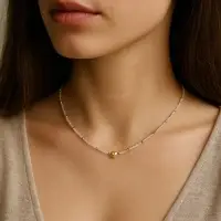 Чокер бисерный &laquo;Сердце&raquo;, бусина №4, розовый в золоте, 35 см