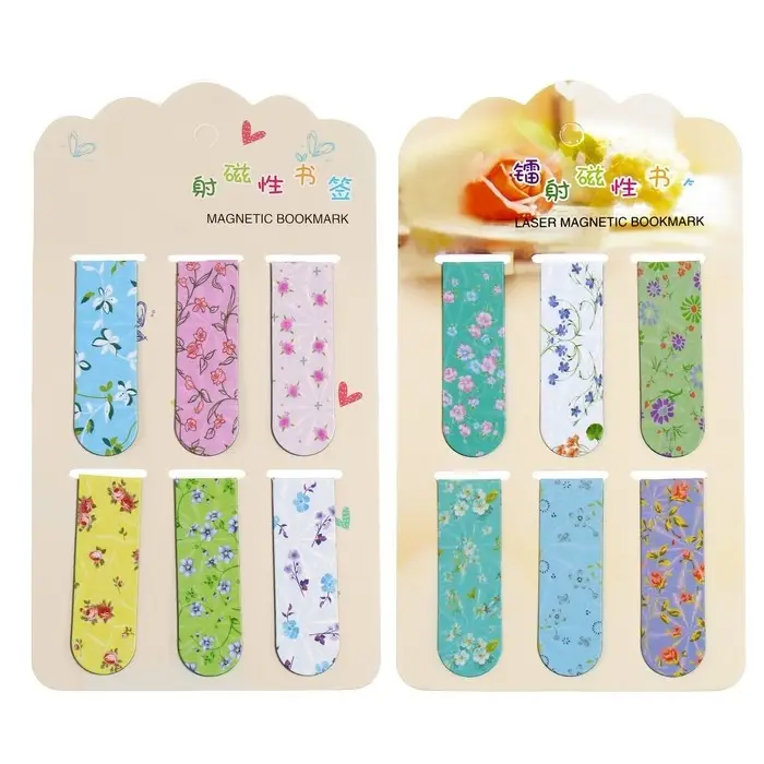 Набор магнитных закладок для книг Calligrata 6 штук, Набор магнитных закладок для книг Calligrata 6 штук, "Цветы", МИКС