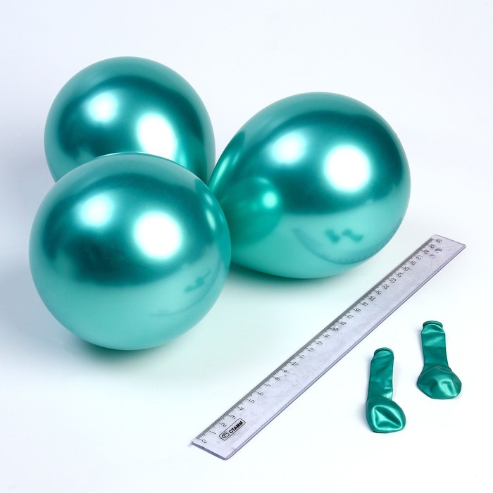 Шар латексный 5 Шар латексный 5", хром, набор 100 шт., цвет бирюза