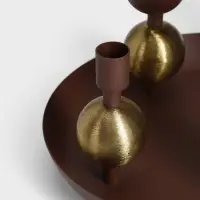 Подсвечник на 4 свечи на тарелке со сферами, 25.5&times;22.5&times;32 см, шоколад