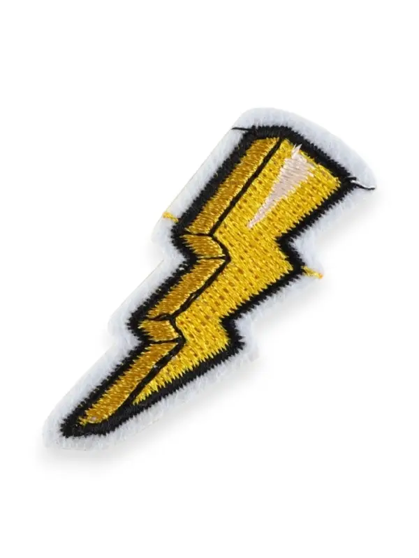 Наклейка на одежду «Молния», с клеевой основой, 2×5 см, жёлтая Наклейка на одежду «Молния», с клеевой основой, 2×5 см, жёлтая