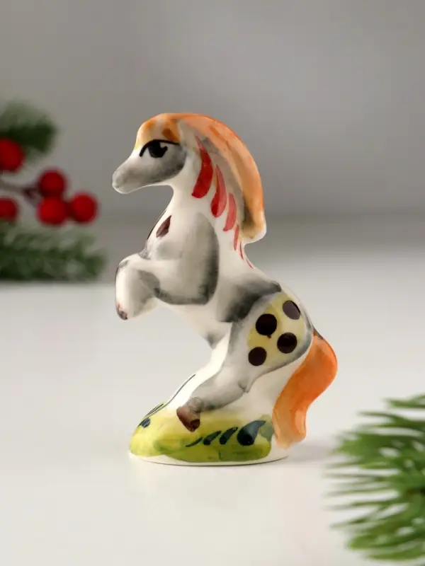 Сувенир Конь на дыбах, 8х5 см, гжель, цвет Сувенир Конь на дыбах, 8х5 см, гжель, цвет