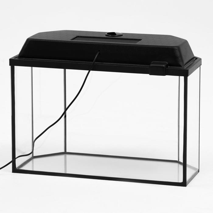 Аквариум Аквариум "Панорамный" с крышкой, 50 литров, 56 х 26 х 36 см, чёрный