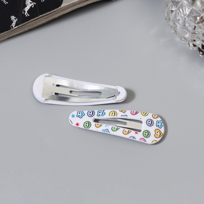 Невидимка для волос  Невидимка для волос "Глория" (набор 4 шт) улыбки, 5 см