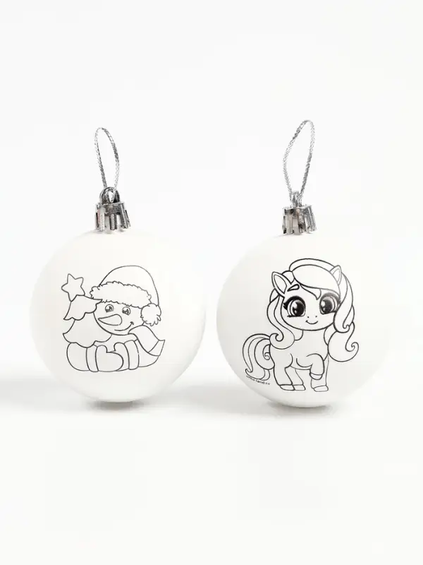 Набор для творчества «Елочные шары под раскраску »Ногодняя мечта« + краски, 2 шт. Набор для творчества «Елочные шары под раскраску »Ногодняя мечта« + краски, 2 шт.