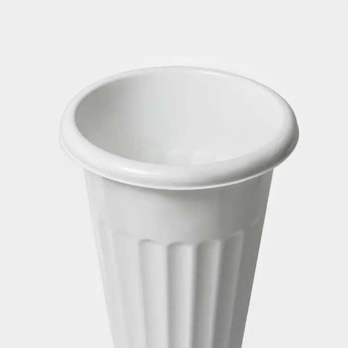 Ваза для цветов, 5 л, d=21 см, h=47 см, пластиковая, белая