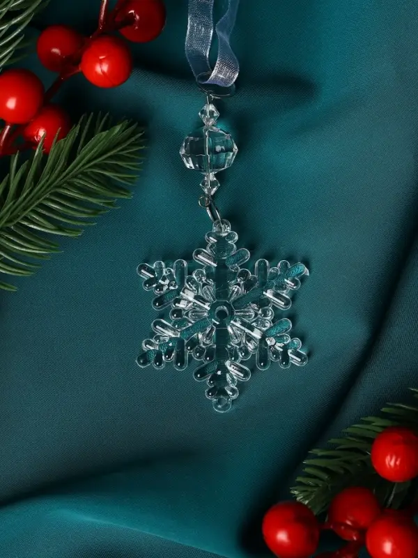 Украшение ёлочное "Льдинка" снежинка, 10х4,5 см, прозрачный