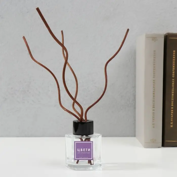 Палочка для аромадиффузора из ротанга "Волна" тёмно-коричневая 24 см