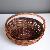 Корзина плетёная для хранения, лоза, с ручкой, овальная, коричневая, набор 3 шт.