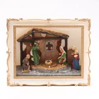 Фигура светодиодная &laquo;Рождество, рамка&raquo;, 25&times;20&times;10.5 см, музыкальная, USB, от батареек AAx3, свечение тёплое белое