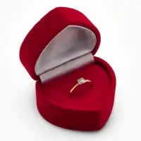 Футляр под серьги, кольцо &laquo;Сердце&raquo;, бархатный, 5.2&times;4.6 см, бордовый