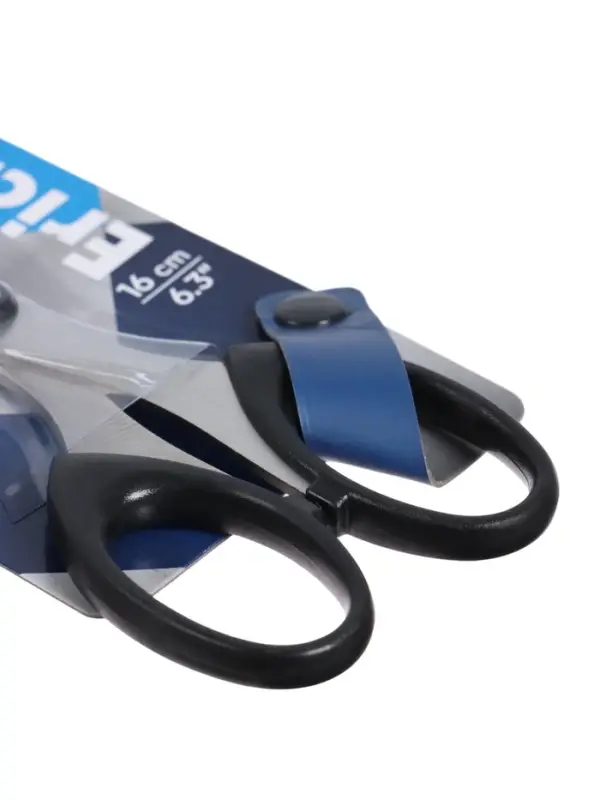 Ножницы ErichKrause Top Model, 16 см, с увеличенной толщиной лезвий из нержавеющей стали, чёрные