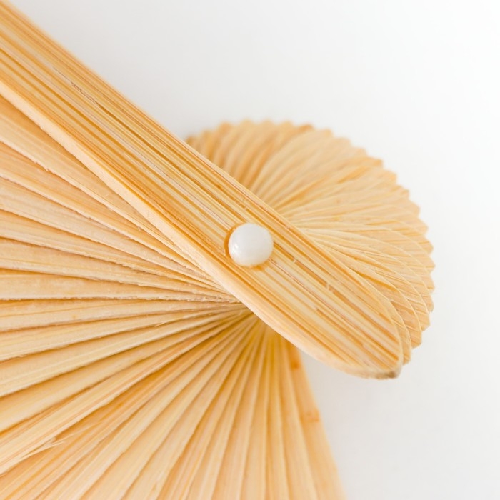 Веер бамбук, текстиль h=21 см  Веер бамбук, текстиль h=21 см "Моноцвет" в коробке, голубой