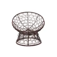 Кресло садовое &laquo;Папасан мини&raquo;, 77&times;81&times;68 см, с искусственным ротангом, коричневое, с бежевой подушкой