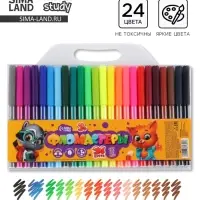 Фломастеры 24 цвета, вентилируемый колпачок с европодвесом