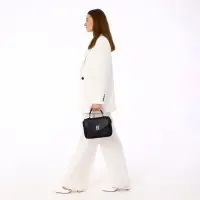 Сумка женская мессенджер TEXTURA на клапане, 24&times;7&times;16 см, чёрная