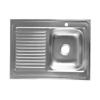 Мойка кухонная ZEIN, накладная, правая, 0.4 мм, 80*60*16 см, 3 1/2&rsquo;&rsquo;, с сифоном