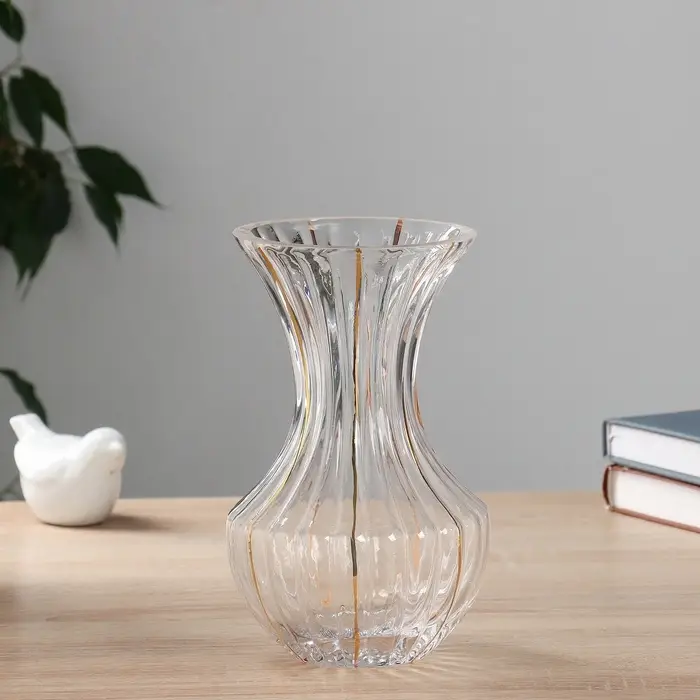 Ваза для цветов &laquo;Милагрос&raquo;, талия, 20&times;11 см, стекло, прозрачная