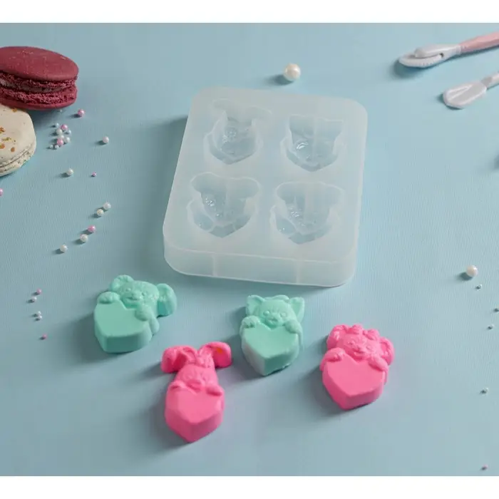 Молд «Любовь зверят», силикон, 12,5×10×2 см, цвет белый Молд «Любовь зверят», силикон, 12,5×10×2 см, цвет белый