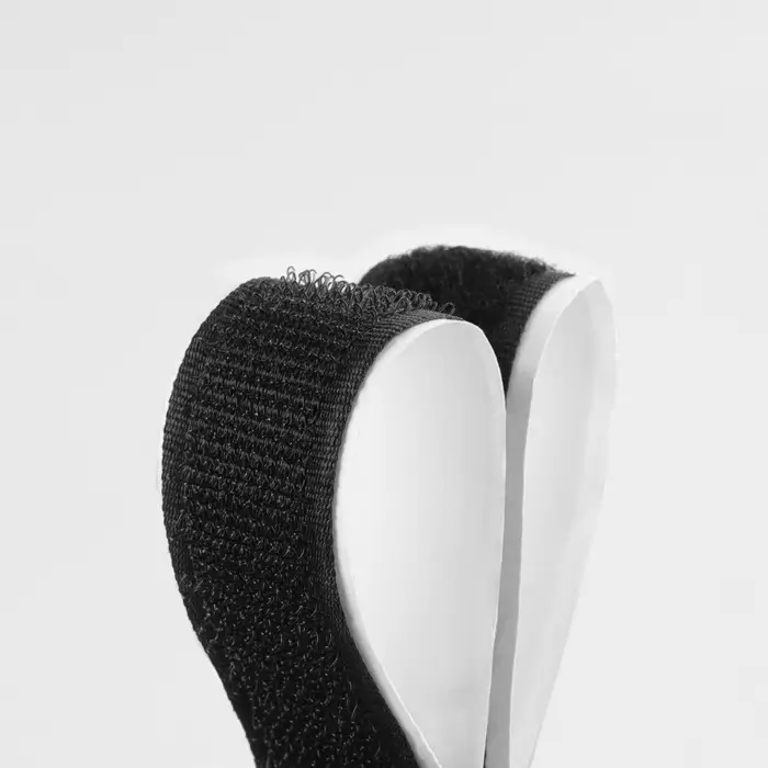 Липучка на клеевой основе, 20 мм, 100&plusmn;5 см, чёрная