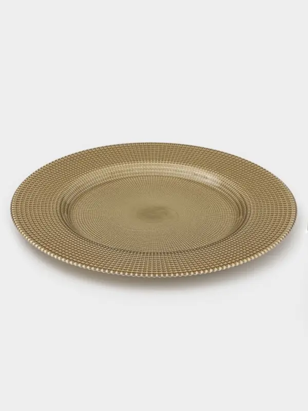 Тарелка подстановочная WY, d=33 см, стекло, золотистая