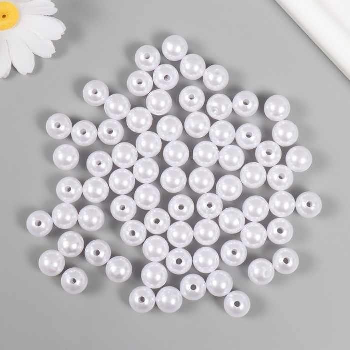 Набор бусин Набор бусин "Жемчуг" d 12 мм, 250 гр, белоснежный