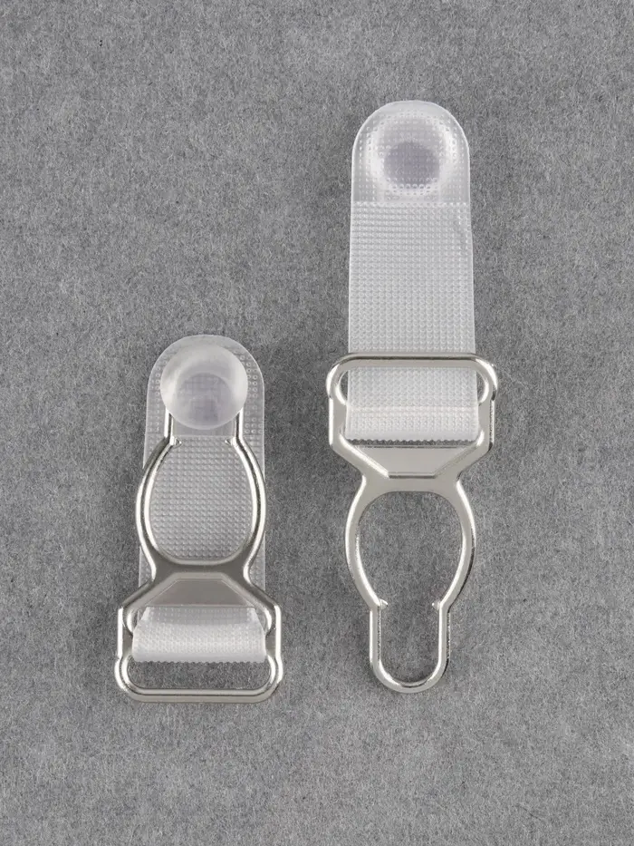 Застёжка для чулок, металлическая, 12 мм, 4 шт., прозрачная Застёжка для чулок, металлическая, 12 мм, 4 шт., прозрачная