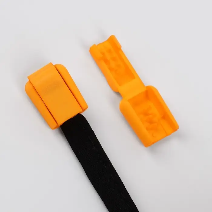 Набор для шнурков, d=5 мм, фиксатор и наконечник, 2 пары, оранжевый Набор для шнурков, d=5 мм, фиксатор и наконечник, 2 пары, оранжевый