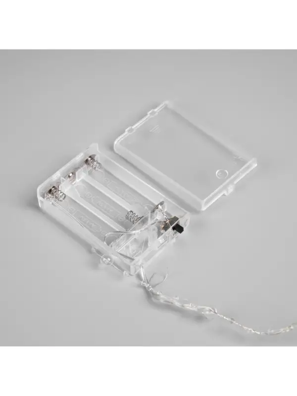 Гирлянда &laquo;Нить&raquo; 5 м, роса с насадками &laquo;Сияние&raquo;, IP20, серебристая нить, 50 LED, от батареек АА&times;3, свечение RGB